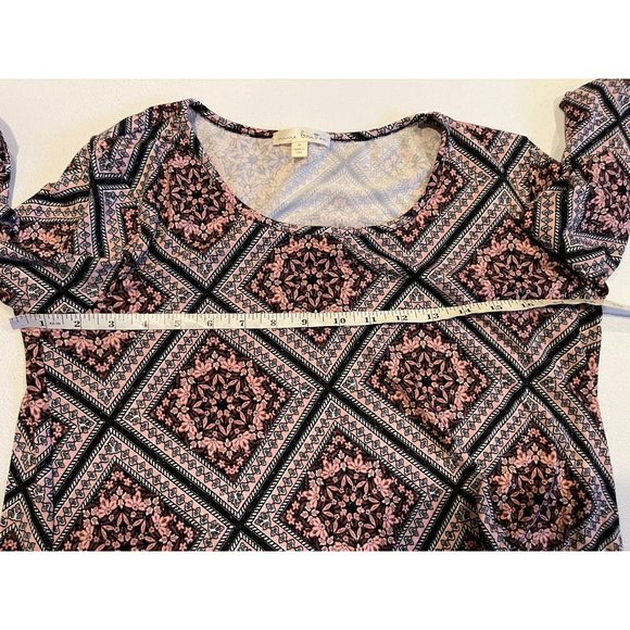 Nina Britton Womens Geometric Shift Dress Kdr102391-Sf Stitch Fix Black Pink M - Picture 5 of 7